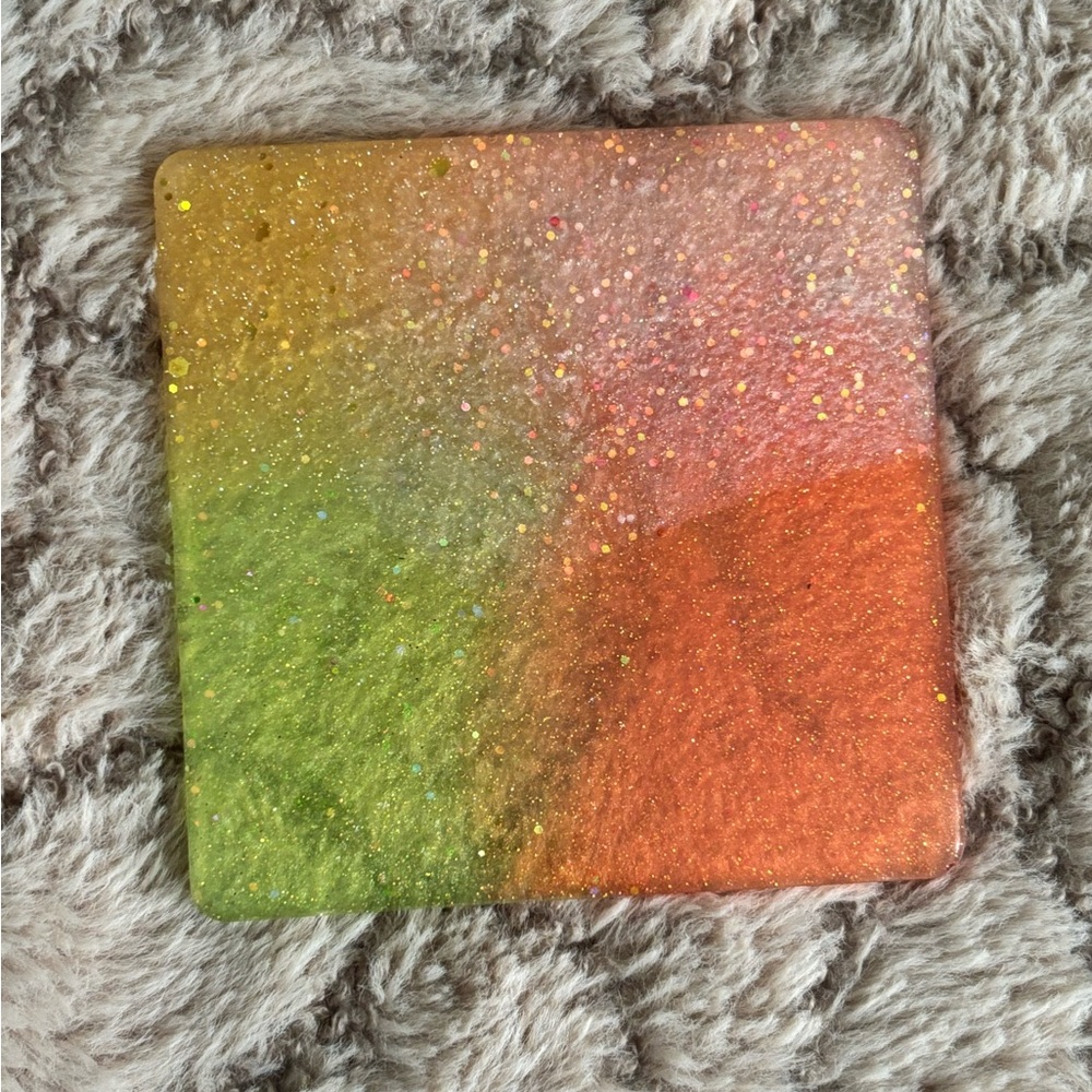Colorful Glitter Coaster (handmade)